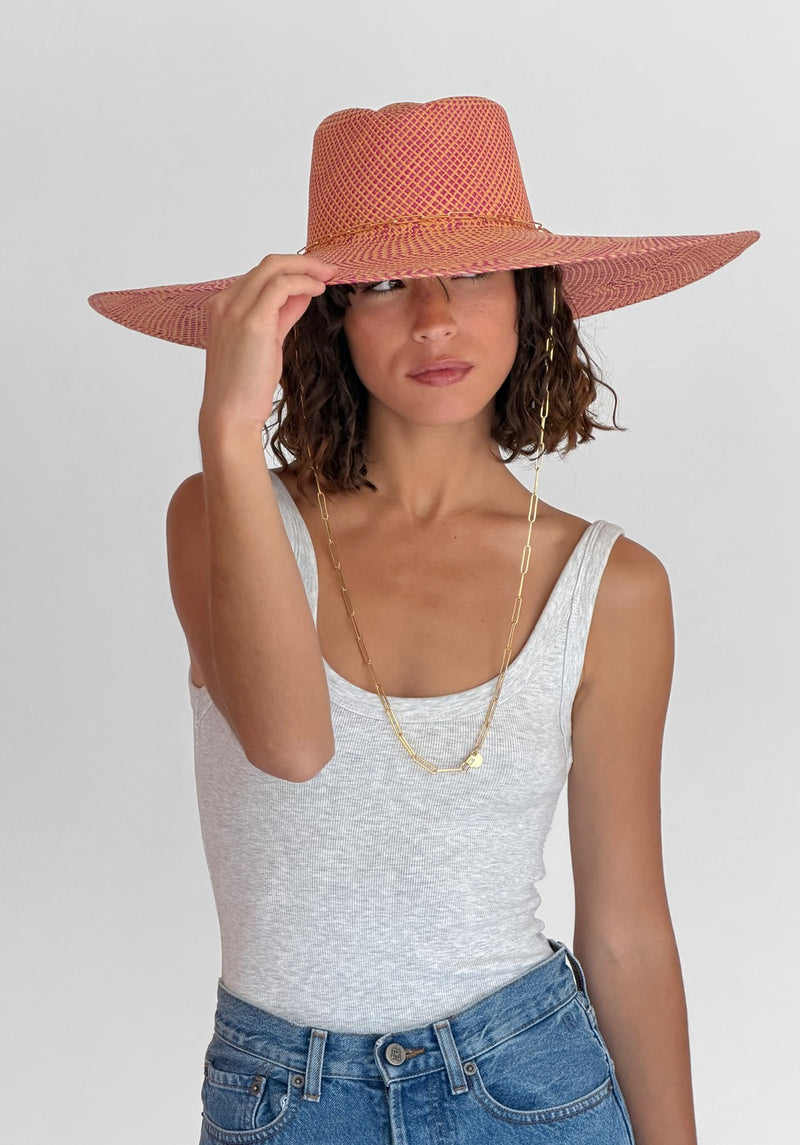 Chapeau Paille Livy Xl - Fuschia Apricot