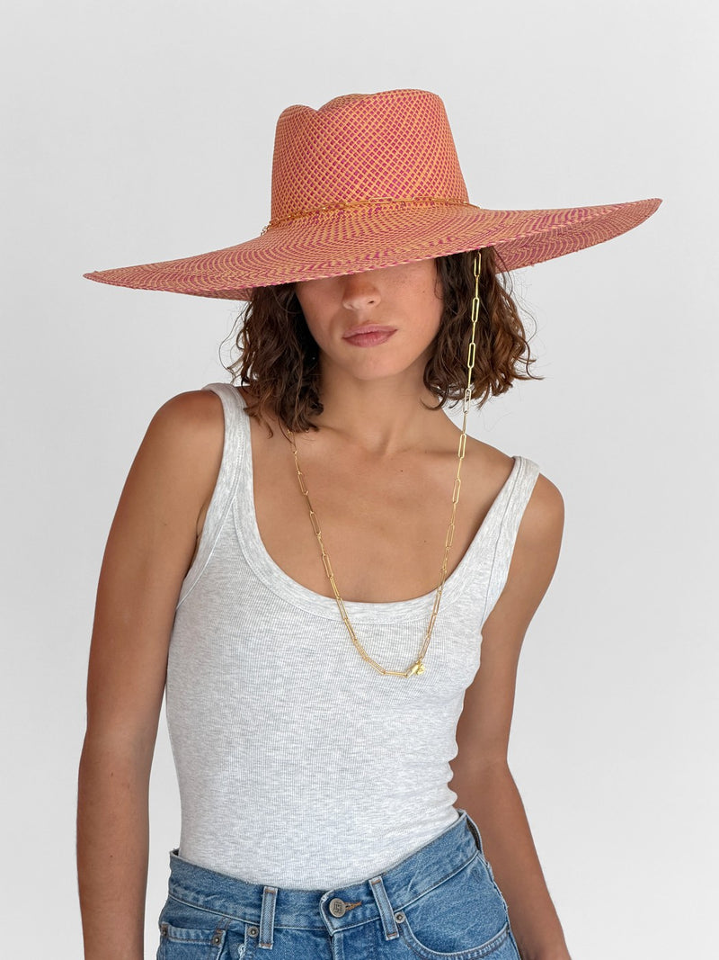 Chapeau Paille Livy Xl - Fuschia Apricot