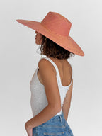 Livy Xl Straw Hat - Fuschia Apricot