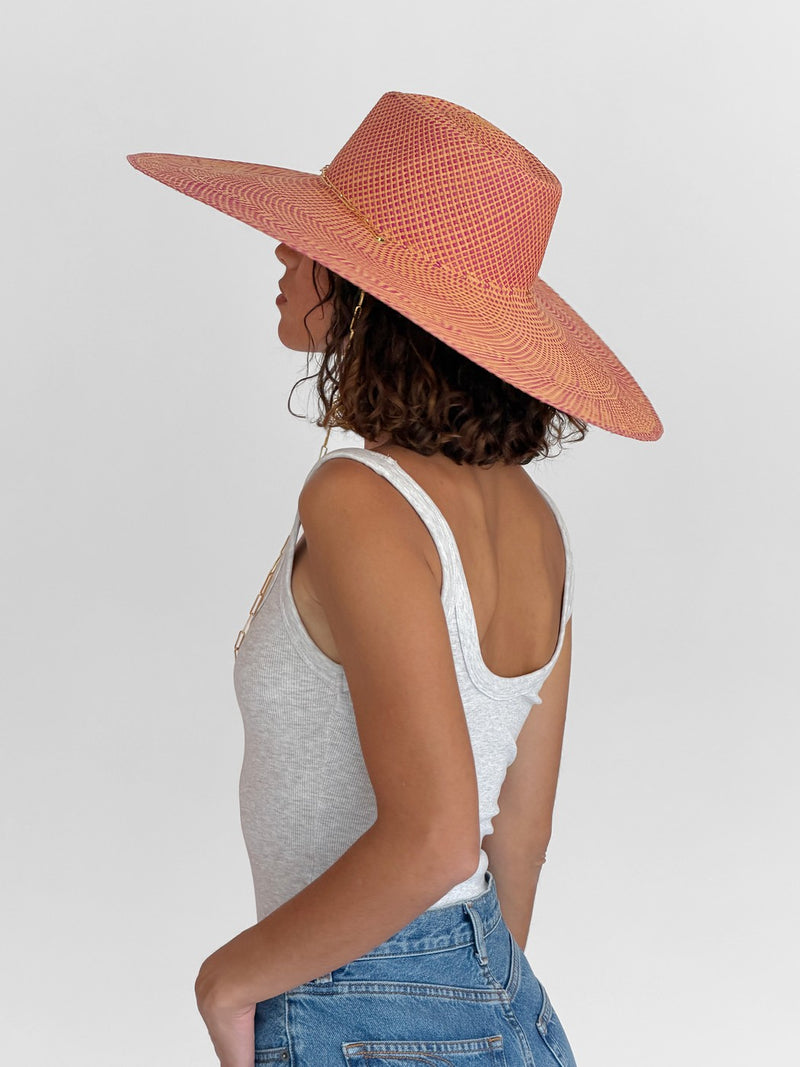 Chapeau Paille Livy Xl - Fuschia Apricot