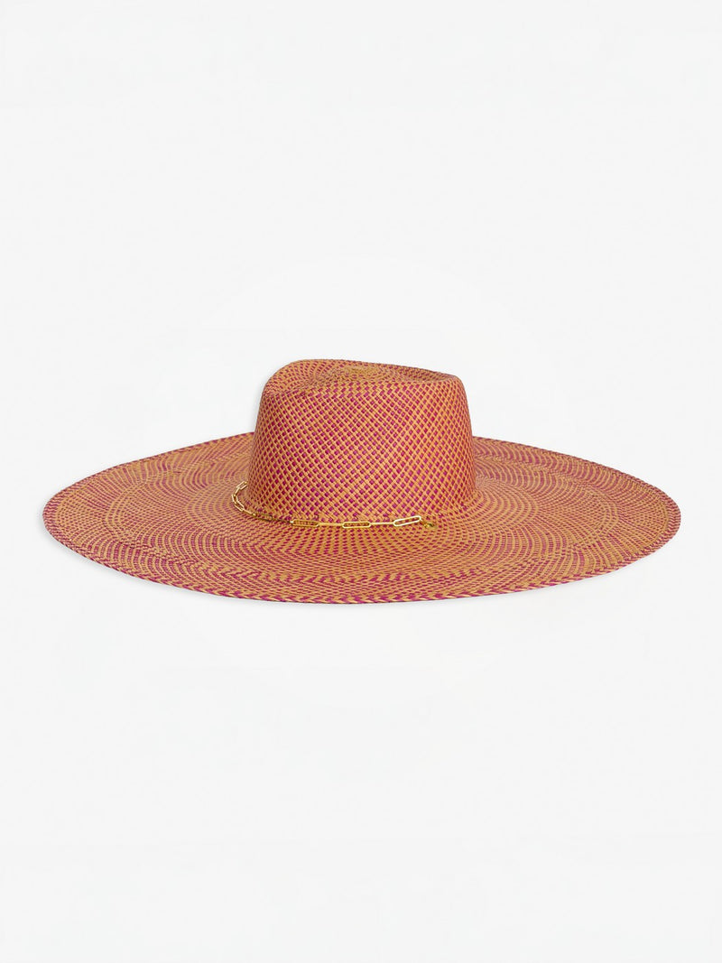 Chapeau Paille Livy Xl - Fuschia Apricot