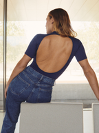 Blue Steel Open Back Bodysuit