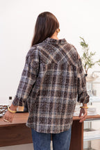 LOANE Chocolate - Rhinestone Check Shirt
