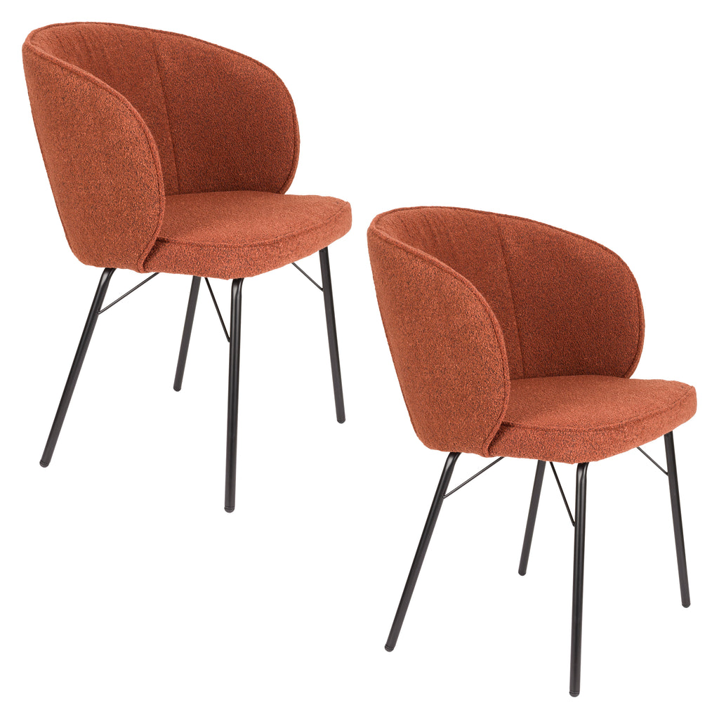 Joa - Dining Room Chair - Polyester - Terracotta/Beige