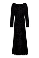 Robe Longue À Manches Longues Et Dos Ouvert Noir