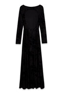 Robe Longue À Manches Longues Et Dos Ouvert Noir