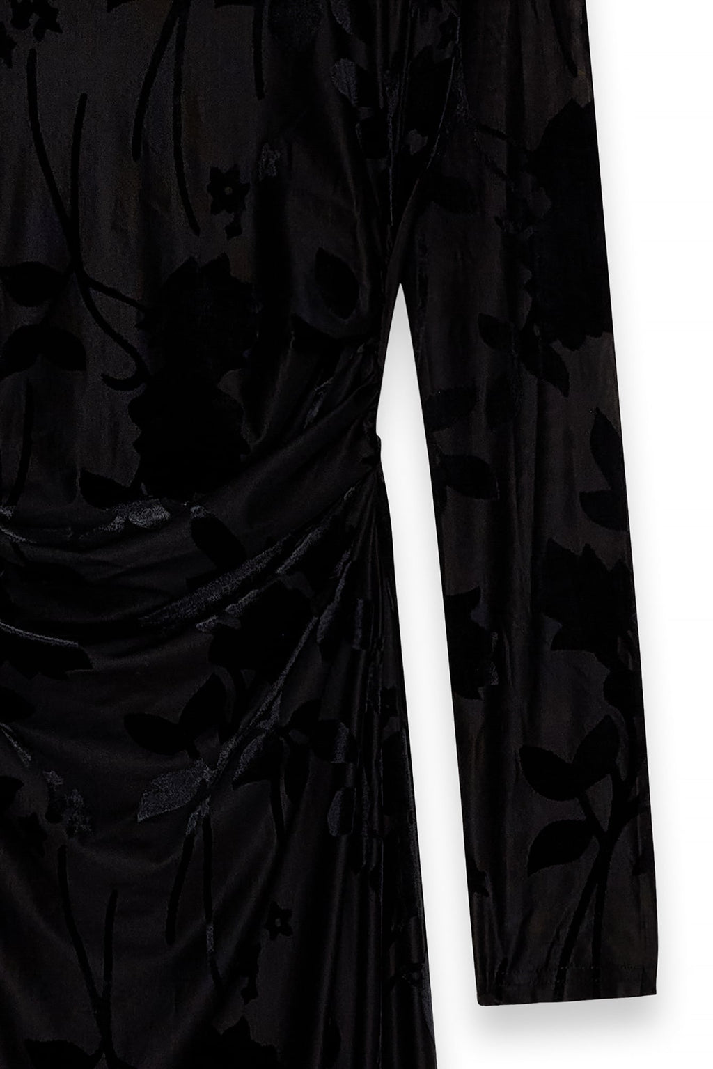 Robe Longue À Manches Longues Et Dos Ouvert Noir