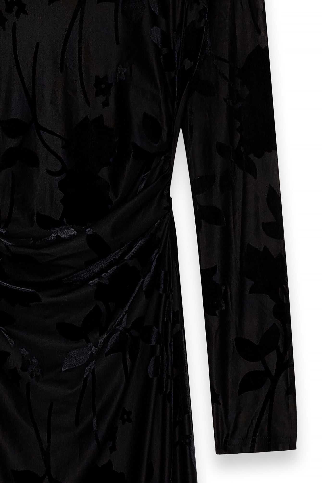 Robe Longue À Manches Longues Et Dos Ouvert Noir