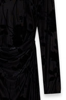 Robe Longue À Manches Longues Et Dos Ouvert Noir