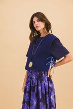 Top de lana azul marino Tiana