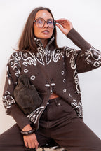 LORYS Chocolate - Bandana Cardigan