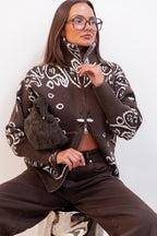 LORYS Chocolate - Bandana Cardigan