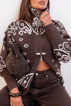 LORYS Chocolate - Bandana Cardigan