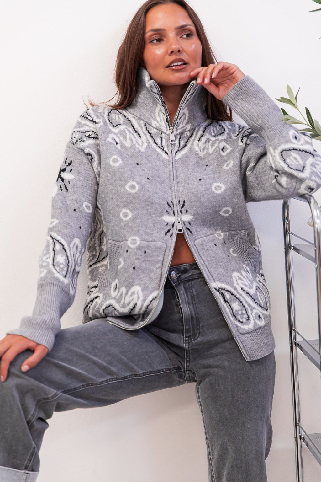 LORYS Gris - Gilet Bandana