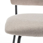 Vander - Set of 2 Bar Chairs - Fabric & Metal - Beige