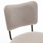 Vander - Set of 2 Bar Chairs - Fabric & Metal - Beige