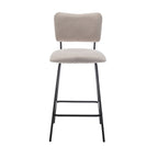 Vander - Set of 2 Bar Chairs - Fabric & Metal - Beige
