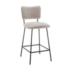 Vander - Set of 2 Bar Chairs - Fabric & Metal - Beige