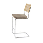 Skana - Lot De 2 Chaises De Bar - Velours Côtelé Pieds Chrome - Taupe