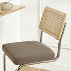 Skana - Lot De 2 Chaises De Bar - Velours Côtelé Pieds Chrome - Taupe