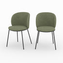 Lot de 2 chaises Bulle en tissu vert kaki, pieds métal noir