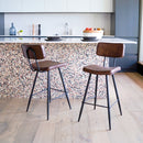 lot 2 chaises de bar mi hauteur texas marron