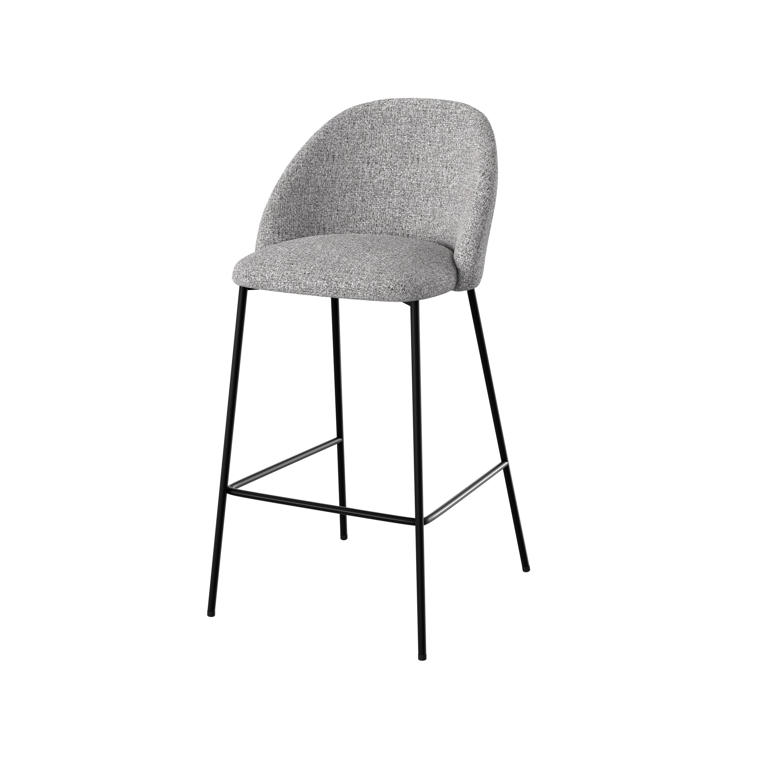 Karl - Lot De 2 Chaises Pour Îlot Central En Tissu Chiné Gris Clair
