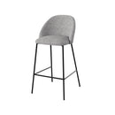 Chaise de bar Karl en tissu gris clair 66 cm (lot de 2)