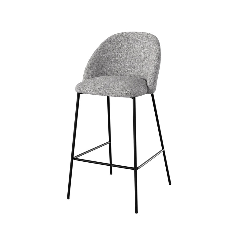Chaise de bar Karl en tissu gris clair 66 cm (lot de 2)