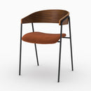 Lot de 2 chaises Esmée en velours terracotta et bois de noyer