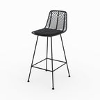 Tamara - Lot De 2 Chaises Pour Îlot Central En Rotin Noir