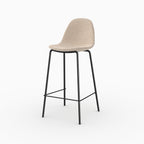Henrik - Juego de 2 sillas tipo isla central en tela Bouclette beige