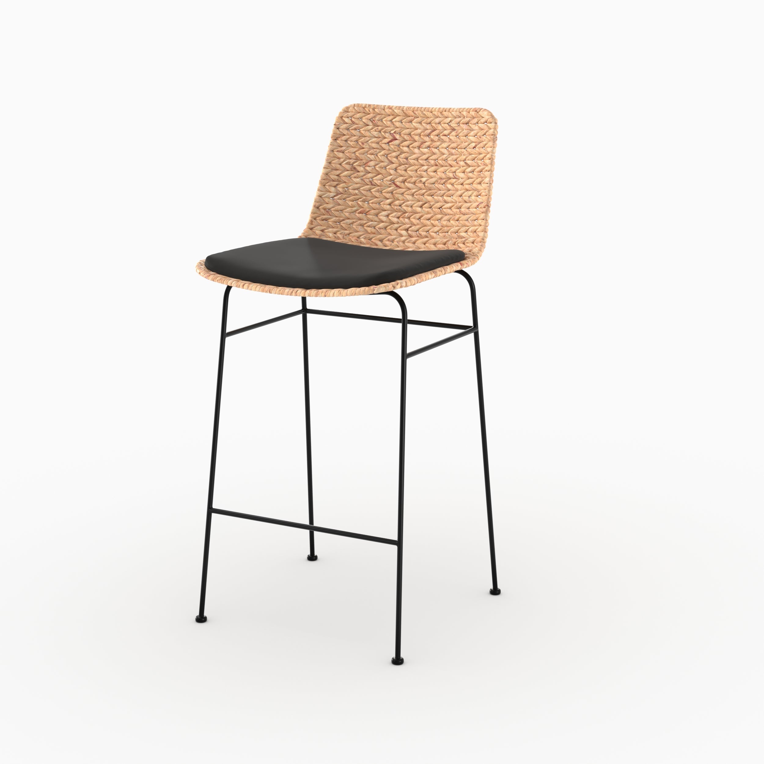 Faro - Set of 2 Central Island Chairs in Natural and Black Material