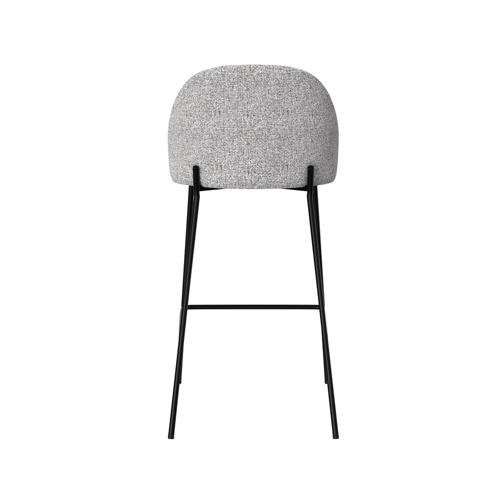 Karl - Lot De 2 Chaises Pour Îlot Central En Tissu Chiné Gris Clair