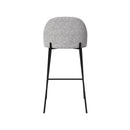 Chaise de bar Karl en tissu gris clair 66 cm (lot de 2)
