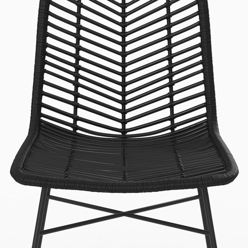 Chaise Tamara en rotin noir (lot de 2)
