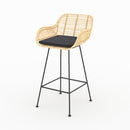 Lot de 2 chaises pour îlot central 66 cm Pops en rotin et tissu noir
