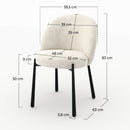 Lot de 2 chaises Pulpy en velours chenillé écru et métal noir