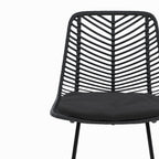 Tamara - Lot De 2 Chaises Pour Îlot Central En Rotin Noir