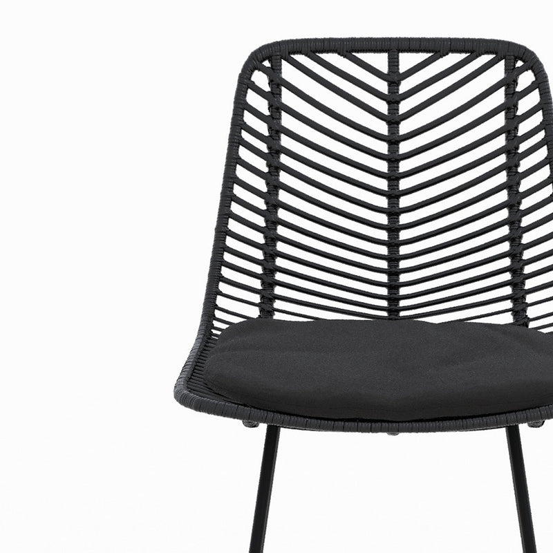 Lot de 2 chaises pour îlot central 66 cm Tamara en rotin noir