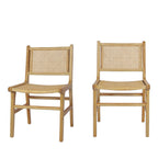 Basuki - Set Of 2 Chairs - Teak And Cane - Light Wood