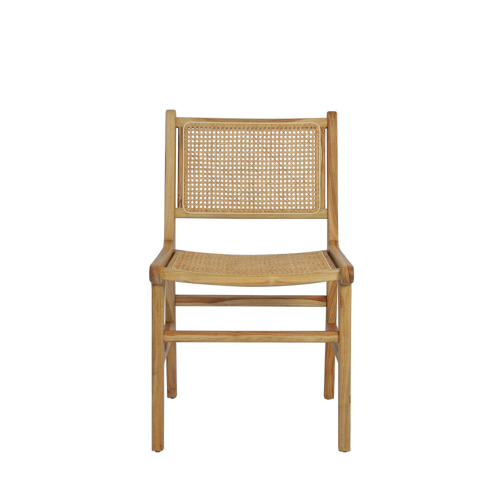 Basuki - Set Of 2 Chairs - Teak And Cane - Light Wood