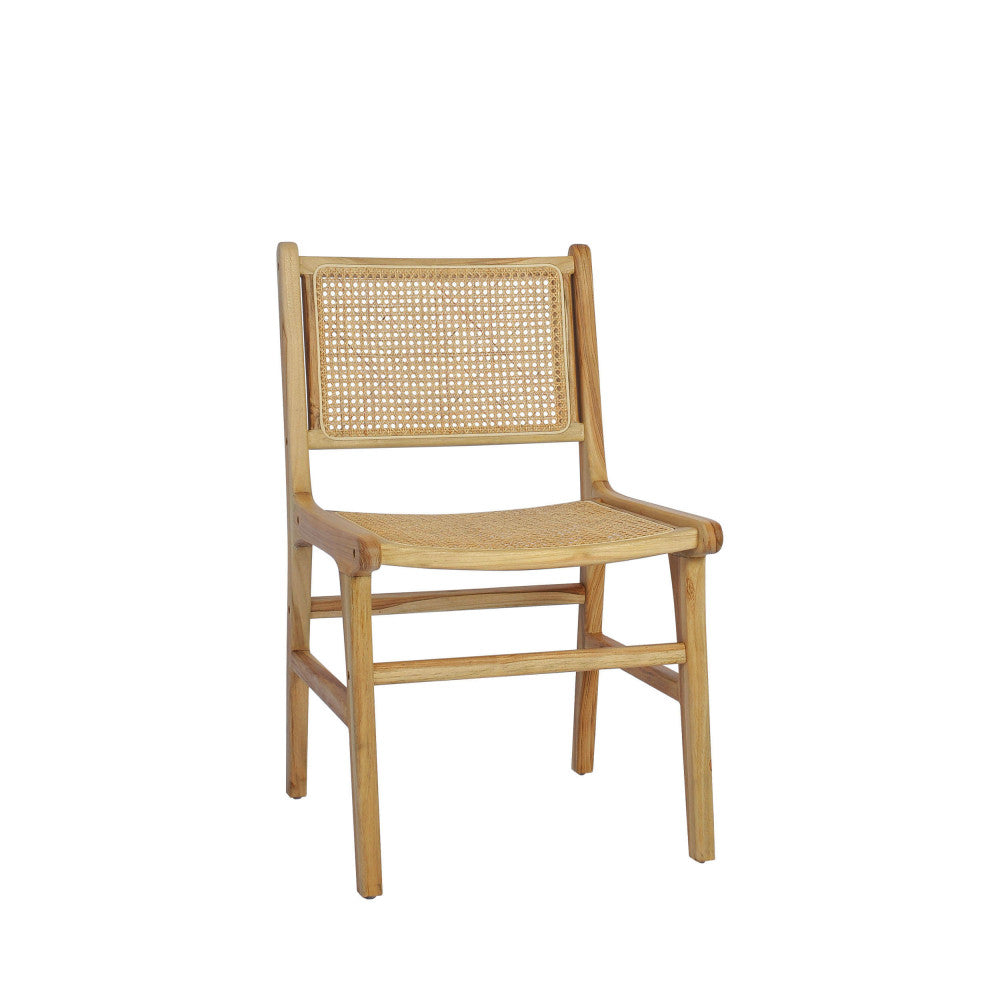 Basuki - Set Of 2 Chairs - Teak And Cane - Light Wood