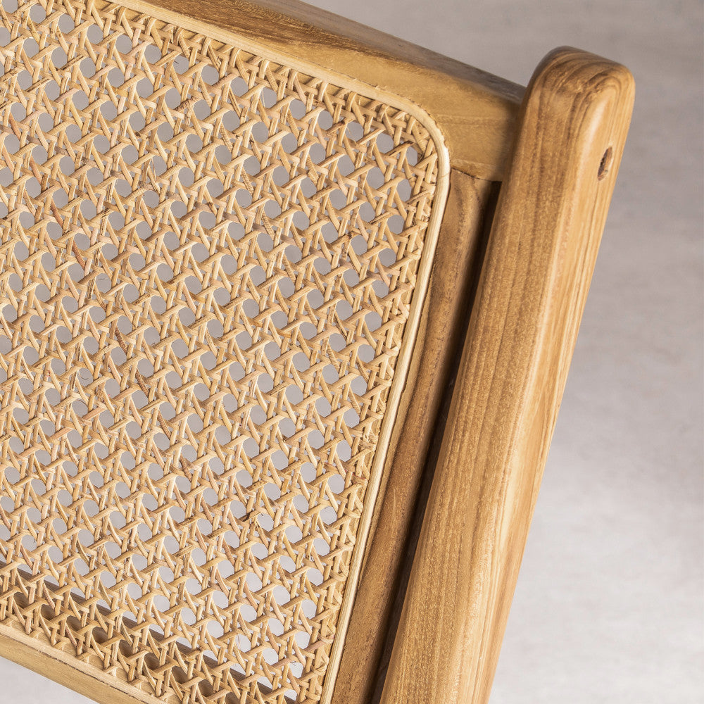 Basuki - Set Of 2 Chairs - Teak And Cane - Light Wood