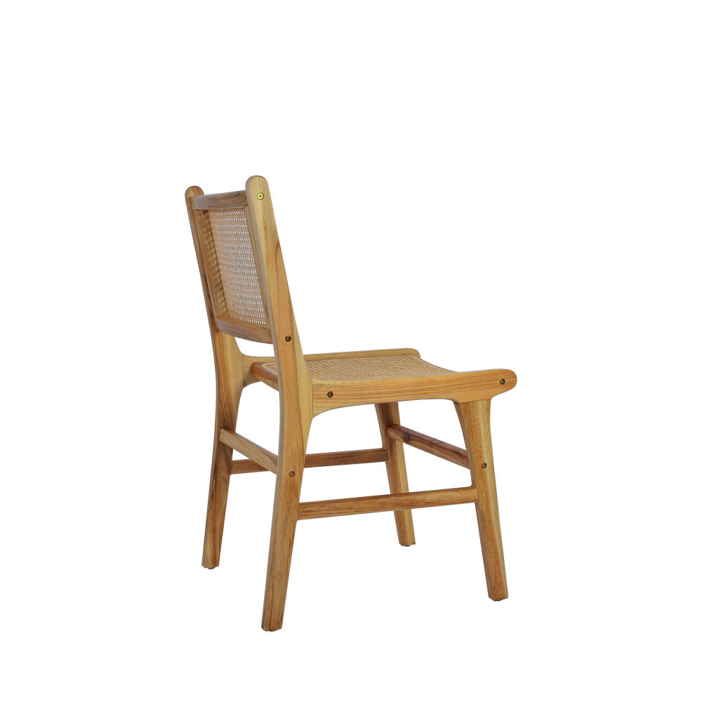 Basuki - Set Of 2 Chairs - Teak And Cane - Light Wood