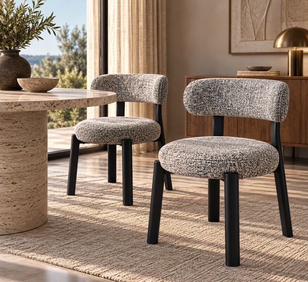 Oka - Set of 2 chairs - Flecked fabric - Grey
