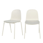 Linda - Set Of 2 Chairs - Fabric And Metal Beige Legs - Beige