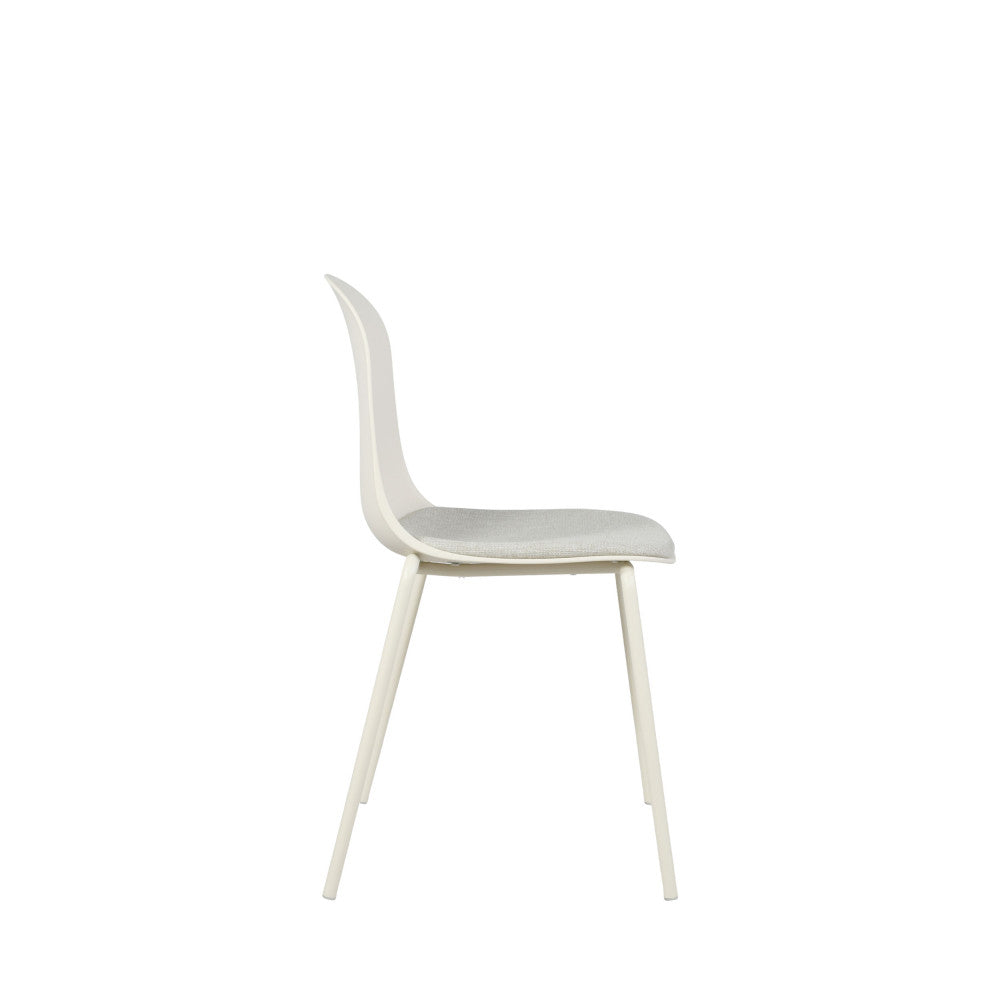 Linda - Set Of 2 Chairs - Fabric And Metal Beige Legs - Beige