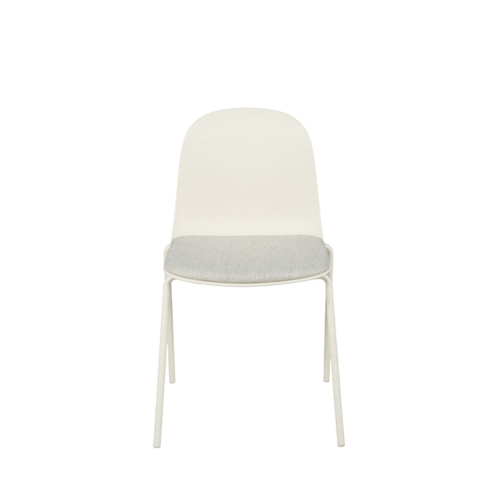 Linda - Set Of 2 Chairs - Fabric And Metal Beige Legs - Beige