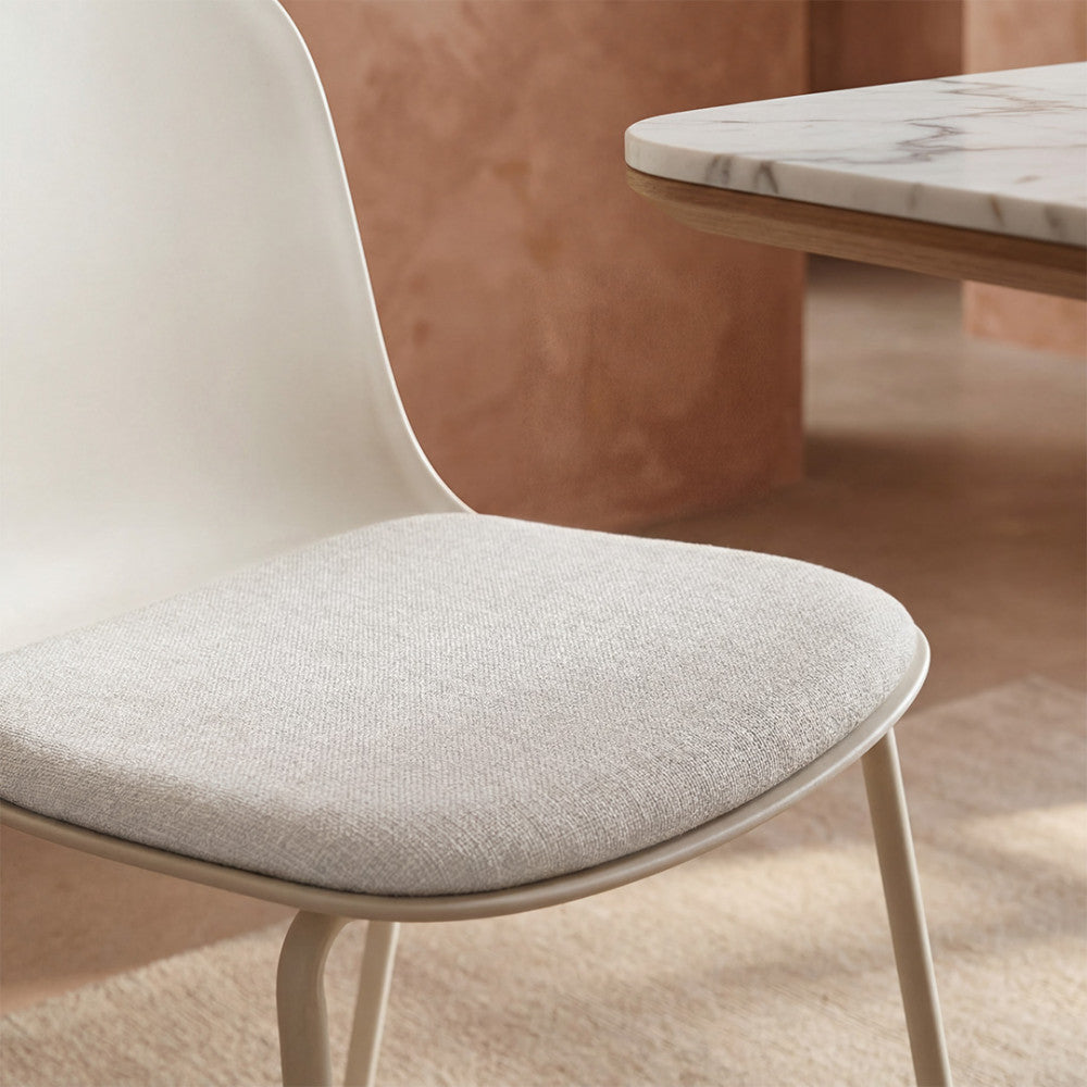 Linda - Set Of 2 Chairs - Fabric And Metal Beige Legs - Beige